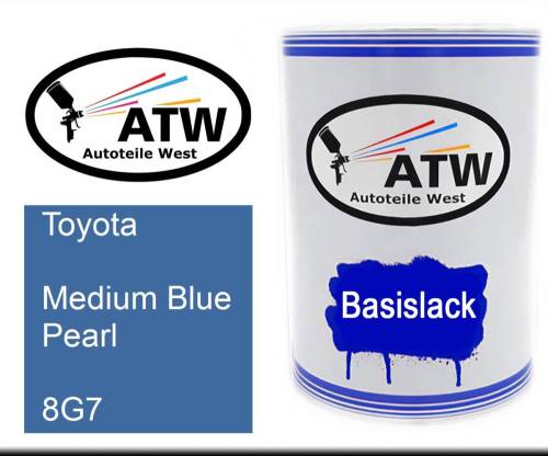 Toyota, Medium Blue Pearl, 8G7: 500ml Lackdose, von ATW Autoteile West.